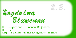 magdolna blumenau business card